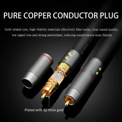 6N Frozen Single Crystal Copper Signal Rca Cable for Power Amplifier Audio Lotus Signal Cable