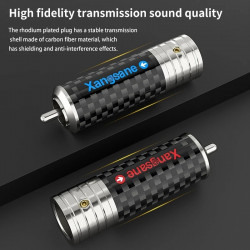 HiFi RCA Plug Rhodium Plated Carbon Fiber for DIY HiFi Cable Amplifier CD Connection Terminal