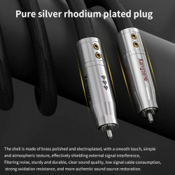 5N Pure Silver Hifi RCA Audio Cable CD Amplifier Cable Pure Silver Signal Cable