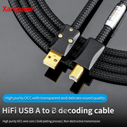 Xangsane Hifi USB OTG Cable USB A To B Type C 5N OCC Audio Cable Decoder DAC Sound Card A-B with Shielding