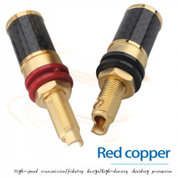 Xangsane Carbon Fiber Binding Post Copper Gold-plated/rhodium-plated Hifi Terminal Audio Jack Panel Speaker Cable Banana Plug Female 