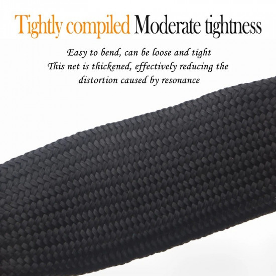3mm/5mm/8mm/12mm/15mm/20mm Advanced Black Pure Cotton Shock Absorption Net Audio Hifi Signal Cable Power Cable Speaker Cable Net
