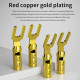 HiFi Pure Red Copper Gold-plated Rhodium Plated HIFi Y Plug U-shaped Connector for Speaker Cable Terminal Accessories