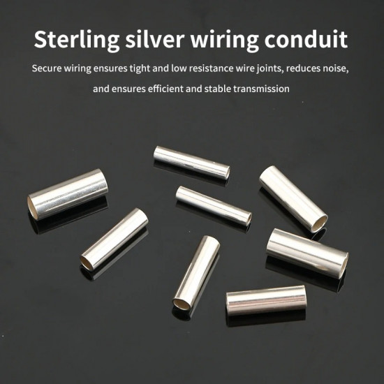 HiFi Pure Silver Wiring Protection Tube, Audio Cable Sleeve Sheath, Speaker Power Cable Damping Pressure Tube for Audiophile Equipment