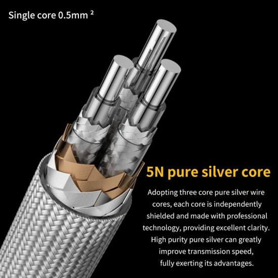 HiFi Pure Silver AES Digital XLR Balanced Cable 110 Ohm Balanced Coaxial Cable Digital Signal Line HiFi Pure Silver AES Digital XLR Balanced Cable 110 Ohm Balanced Coaxial Cable Digital Signal Line