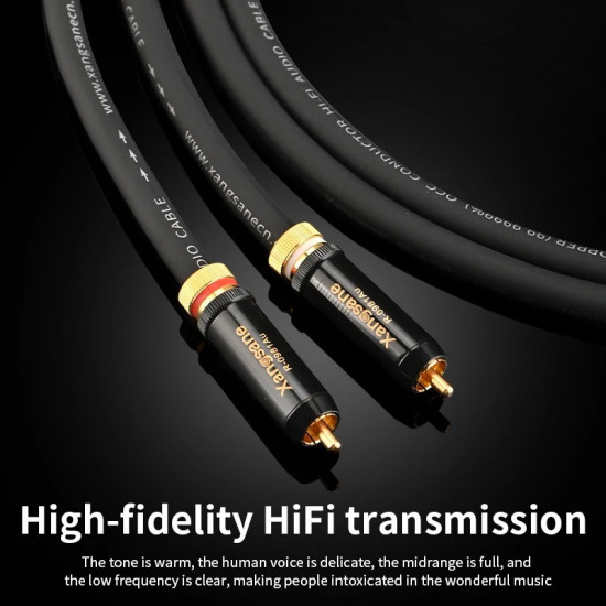 Xangsane 3300 6N Frozen Single Crystal Copper Core + Gold-plated Plug RCA Audio Cable