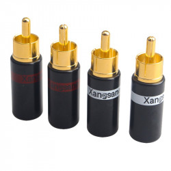 4Pcs Gold-plated Copper RCA Plug Welding DIY Signal Cable AV HiFi Audio Adapter Connector