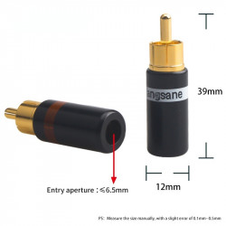 4Pcs Gold-plated Copper RCA Plug Welding DIY Signal Cable AV HiFi Audio Adapter Connector