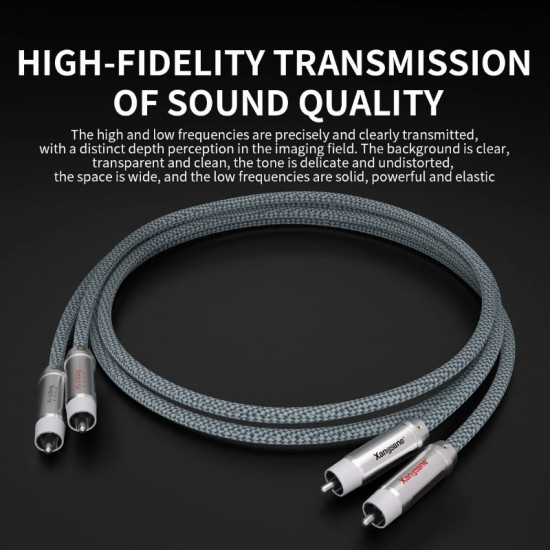 Xangsane XS-CYRCA 99.99% 4N Pure Silver RCA Cable 4X0.2mm² Signal Cable Audio Cable Power Amplifier Xangsane XS-CYRCA 99.99% 4N Pure Silver RCA Cable 4X0.2mm² Signal Cable Audio Cable Power Amplifier