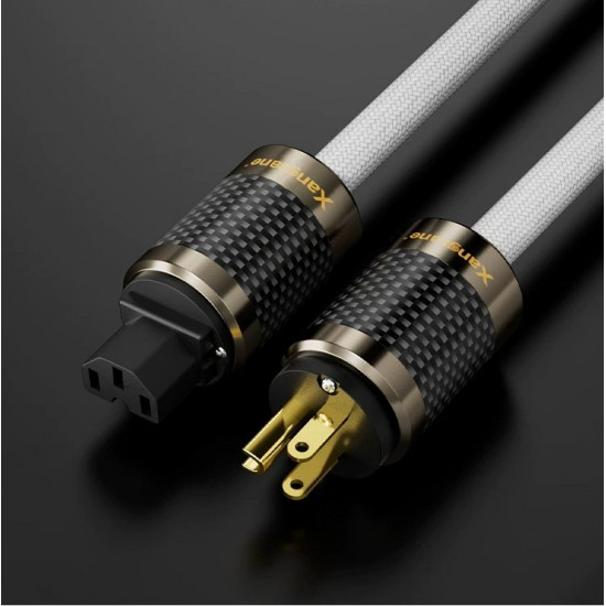 Xangsane 6N OCC + Pure Silver Audiophile Power Cable, US Standard High-End Power Cord for Amplifier & Hi-Fi Audio Systems