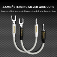 Xangsane Pure Sterling Silver Jumper Speaker Bridge Cable High and Low Split-line Banana Y Plug 20cm 