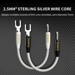 Xangsane Pure Sterling Silver Jumper Speaker Bridge Cable High and Low Split-line Banana Y Plug
