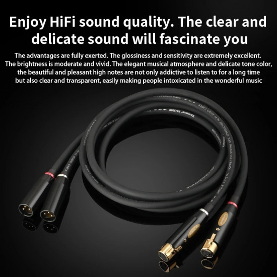 Xangsane 6N Frozen Single Crystal Copper Balanced Cable XLR Audio Cable XLR Gold plated plug Audio Cable