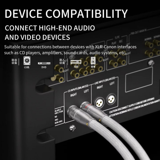 Xangsan Pure Silver Cannon Balanced Plug XLR Balanced Cable Male-Female Terminal Three-Core Balanced DIY Plug