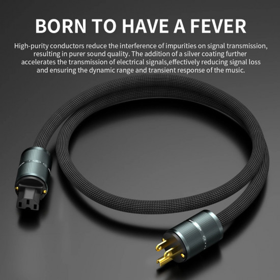 Xangsane DY OCC Silver Plated Core HiFi Power Cable for Audio Amplifier Red Copper Plug AU/EU/US Plug 