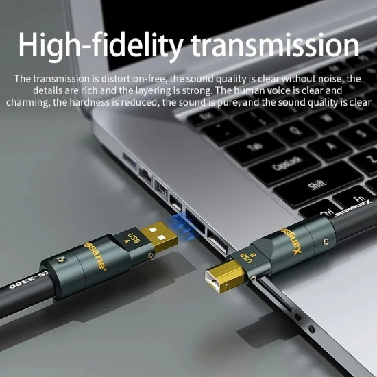 6N Single Crystal Copper USB Cable A to B for OTG Decoding Connection Decoder Desktop Computer Laptop Data