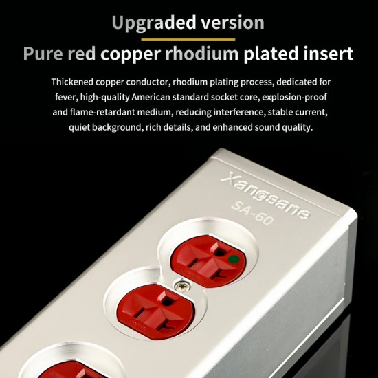 US HiFi Power Filter Socket - Pure Red Copper Audio Grade Power Outlet for High End Home Theater System