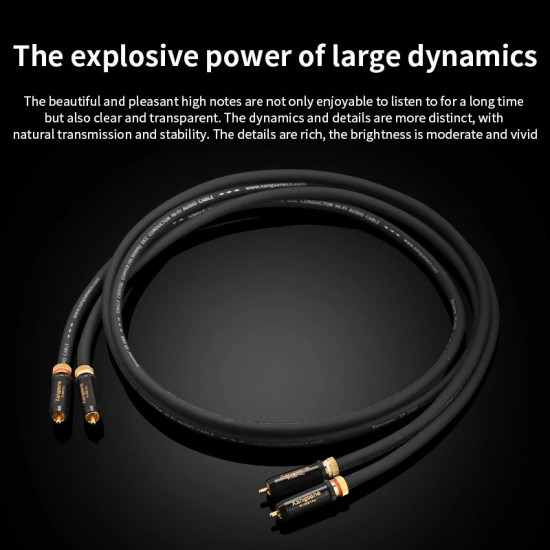 Xangsane 3300 6N Frozen Single Crystal Copper Core + Gold-plated Plug RCA Audio Cable