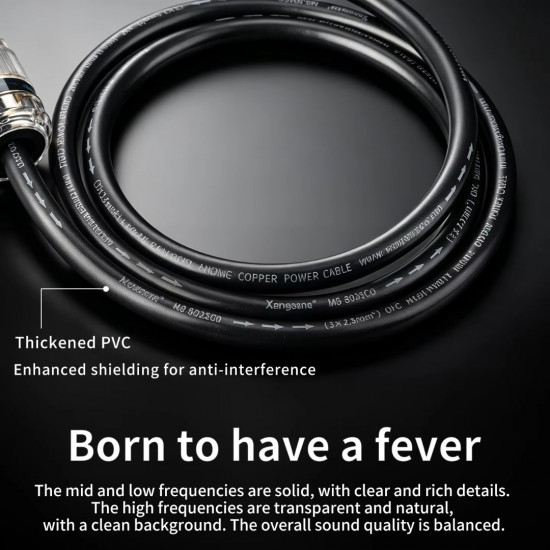 Xangsane M8 High-grade Pure Oxygen-free Copper Power Cord for Audio System, Audio Decoder Power Plug, CD Upgrade Cable
