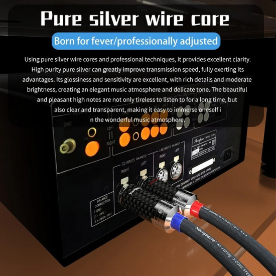 Hifi Xlr Cable 4N Pure Silver 2 * 0.5mm ² Amplifier Sound Card Decoding Connection Cable Microphone Cable Hifi Xlr Cable 4N Pure Silver 2 * 0.5mm ² Amplifier Sound Card Decoding Connection Cable Microphone Cable