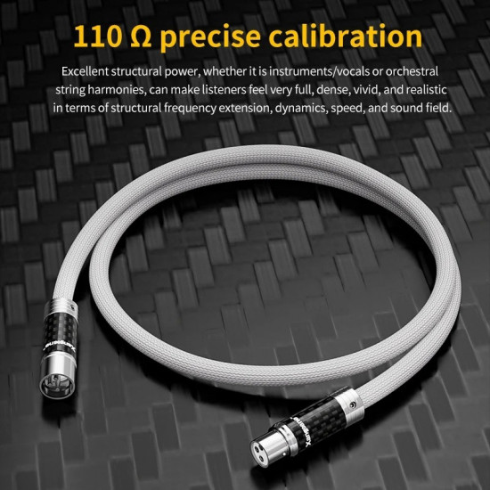 HiFi Pure Silver AES Digital XLR Balanced Cable 110 Ohm Balanced Coaxial Cable Digital Signal Line HiFi Pure Silver AES Digital XLR Balanced Cable 110 Ohm Balanced Coaxial Cable Digital Signal Line