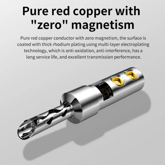 Xangsane Integrated Pure Red Copper Gold-plated Rhodium Plated Silver Plated Hifi Banana Plug Speaker Cable Terminal