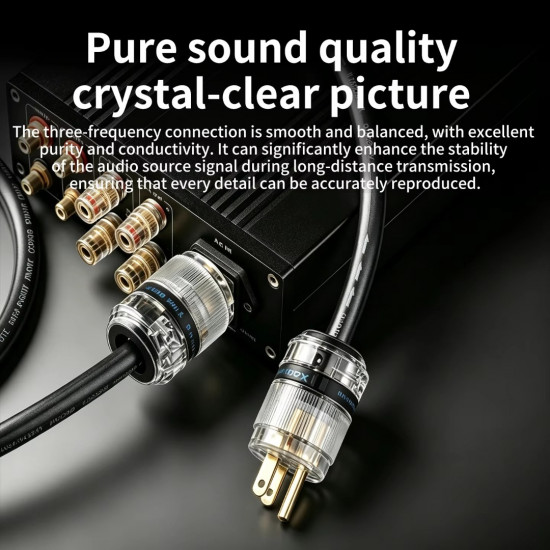 Xangsane M8 High-grade Pure Oxygen-free Copper Power Cord for Audio System, Audio Decoder Power Plug, CD Upgrade Cable