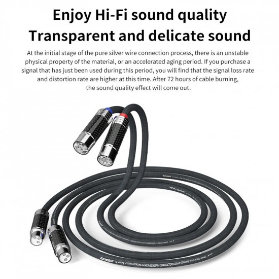 Hifi Xlr Cable 4N Pure Silver 2 * 0.5mm ² Amplifier Sound Card Decoding Connection Cable Microphone Cable Hifi Xlr Cable 4N Pure Silver 2 * 0.5mm ² Amplifier Sound Card Decoding Connection Cable Microphone Cable