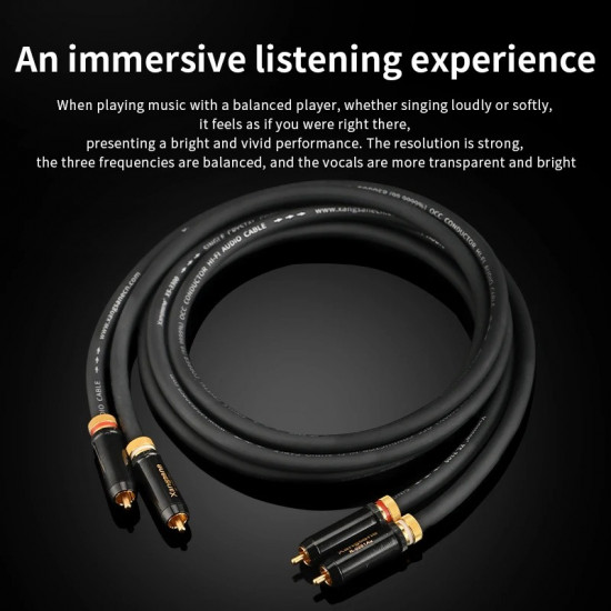 Xangsane 3300 6N Frozen Single Crystal Copper Core + Gold-plated Plug RCA Audio Cable