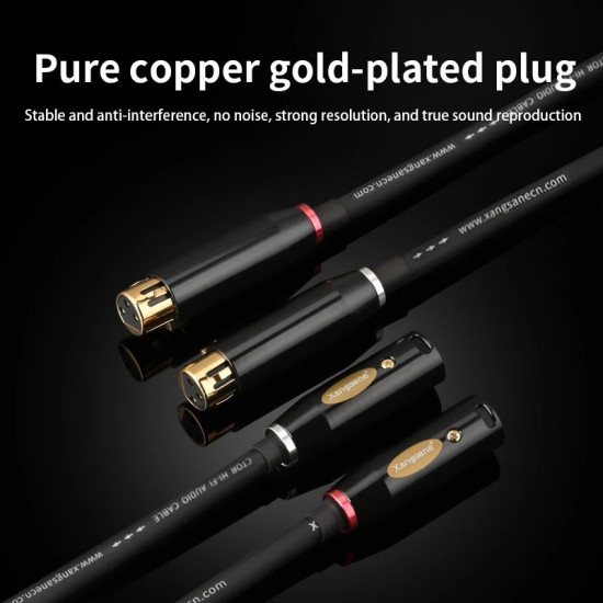 Xangsane 6N Frozen Single Crystal Copper Balanced Cable XLR Audio Cable XLR Gold plated plug Audio Cable