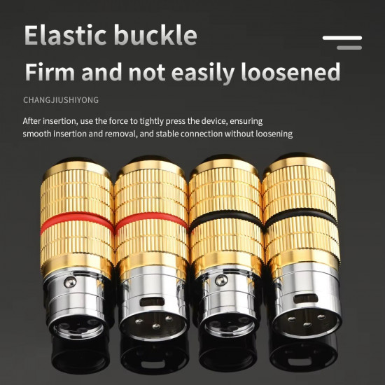 Brass Rhodium Plated Hifi XLR Plug for Balanced Cable Speaker Male and Female Microphone Microphone Cable