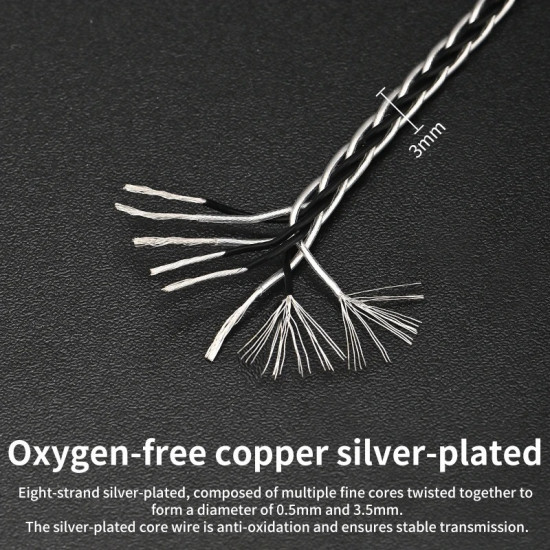 Xangsane Loose Wire XS-8Y Silver-plated Material 8-strand Weaving Headphone Cable DIY HiFi Unplugged Wire