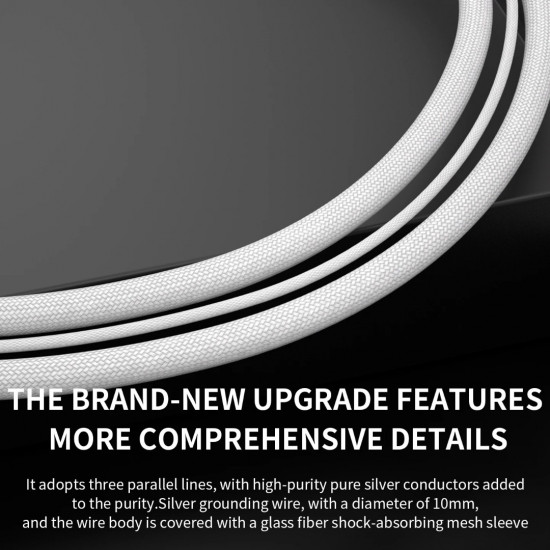 Xangsane XS-LP0616 Pure Silver Vinyl Tonearm Cable, LP Vinyl Record Player RCA Signal Cable Audio Cable