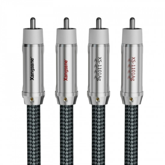 Xangsane XS-CYRCA 99.99% 4N Pure Silver RCA Cable 4X0.2mm² Signal Cable Audio Cable Power Amplifier Xangsane XS-CYRCA 99.99% 4N Pure Silver RCA Cable 4X0.2mm² Signal Cable Audio Cable Power Amplifier