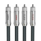 Xangsane XS-CYRCA 99.99% 4N Pure Silver RCA Cable 4X0.2mm² Signal Cable Audio Cable Power Amplifier Xangsane XS-CYRCA 99.99% 4N Pure Silver RCA Cable 4X0.2mm² Signal Cable Audio Cable Power Amplifier