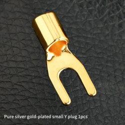 99.99% Pure Sterling Silver Y-Plug Speaker Terminal - U-Shaped Banana Plug for DIY Audio Cable & Power Cord - High Purity Silver Binding Post for Amplifier & Speaker