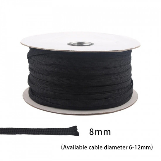 3mm/5mm/8mm/12mm/15mm/20mm Advanced Black Pure Cotton Shock Absorption Net Audio Hifi Signal Cable Power Cable Speaker Cable Net