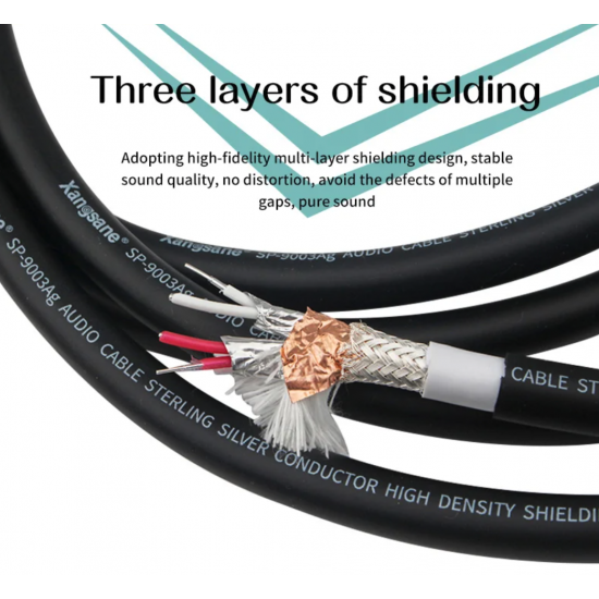 Xangsane XS-9003Ag 6N Pure Silver Core LP 5 Pin Vinyl Tonearm Cable Hifi Audio Rca Signal Amplifier CD Cable