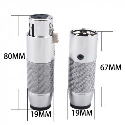 Rhodium Plated Carbon Fiber DIY XLR Plug Electromagnetic Shielding for Audio Balanced Cable Connector HiFi Audio Adapter