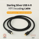 Hifi USB A-B DAC Decoding Cable Pure Silver 6N Core  High Fidelity Data Audio Digital Cable Sound Card Mixer Decoder