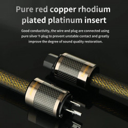 High Purity 3 x 13AWG 2.5mm² Pure Silver Hifi Power Cable CD Amplifier US/EU Connection