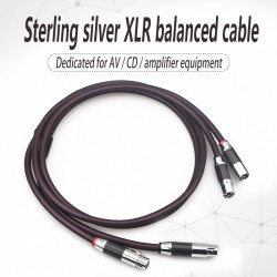 HiFi Audio Cable 4N Pure Silver XLR Balance Cable Carbon Fiber Plug for Amplifier Cd Player 