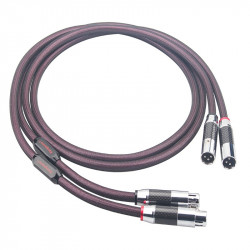 HiFi Audio Cable 4N Pure Silver XLR Balance Cable Carbon Fiber Plug for Amplifier Cd Player 
