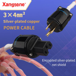  OFC Silver-plated 3*11AWG Core Audio US/EU Decoder Amplifier Power Cable