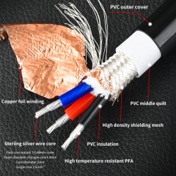 XS-1101Ag Hifi 99.99% Pure Silver Bulk Power Cable 3 * 13awg Manual DIY Power Amplifier Filter CD Connection Line