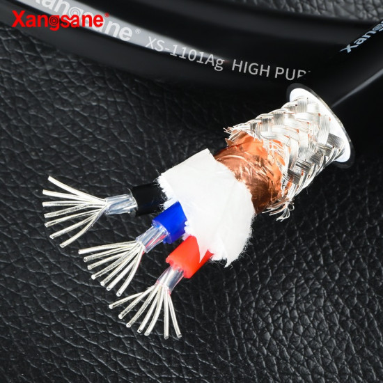 thumbnail image 2 of OFC Silver Plated AC Power Cord - EMC Shielded Bulk Mains Cable For HIFI DIY 2 of 6