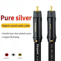 Pure Silver Coaxial Subwoofer Rca Audio Cable 75 Ω Output SPDIF Digital 5.1