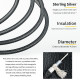 5N Pure Silver 0.5mm² 19AWG HiFi DC Audio Power Cable 5.5 DC2.1-2.5 2P Aviation Cable To DC2.5/2.1 5N Pure Silver 0.5mm² 19AWG HiFi DC Audio Power Cable 5.5 DC2.1-2.5 2P Aviation Cable To DC2.5/2.1