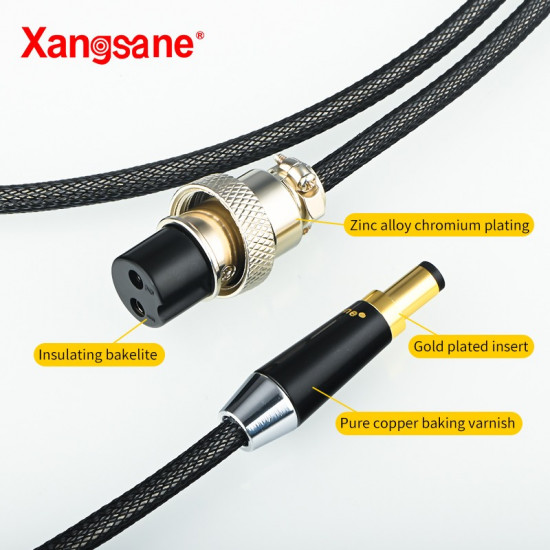 5N Pure Silver 0.5mm² 19AWG HiFi DC Audio Power Cable 5.5 DC2.1-2.5 2P Aviation Cable To DC2.5/2.1 5N Pure Silver 0.5mm² 19AWG HiFi DC Audio Power Cable 5.5 DC2.1-2.5 2P Aviation Cable To DC2.5/2.1
