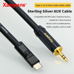 Pure Silver Type C To 3.5mm Male Audio Cable Car Adapter Aux Jack Mobile Phone Audio Cable Headphone